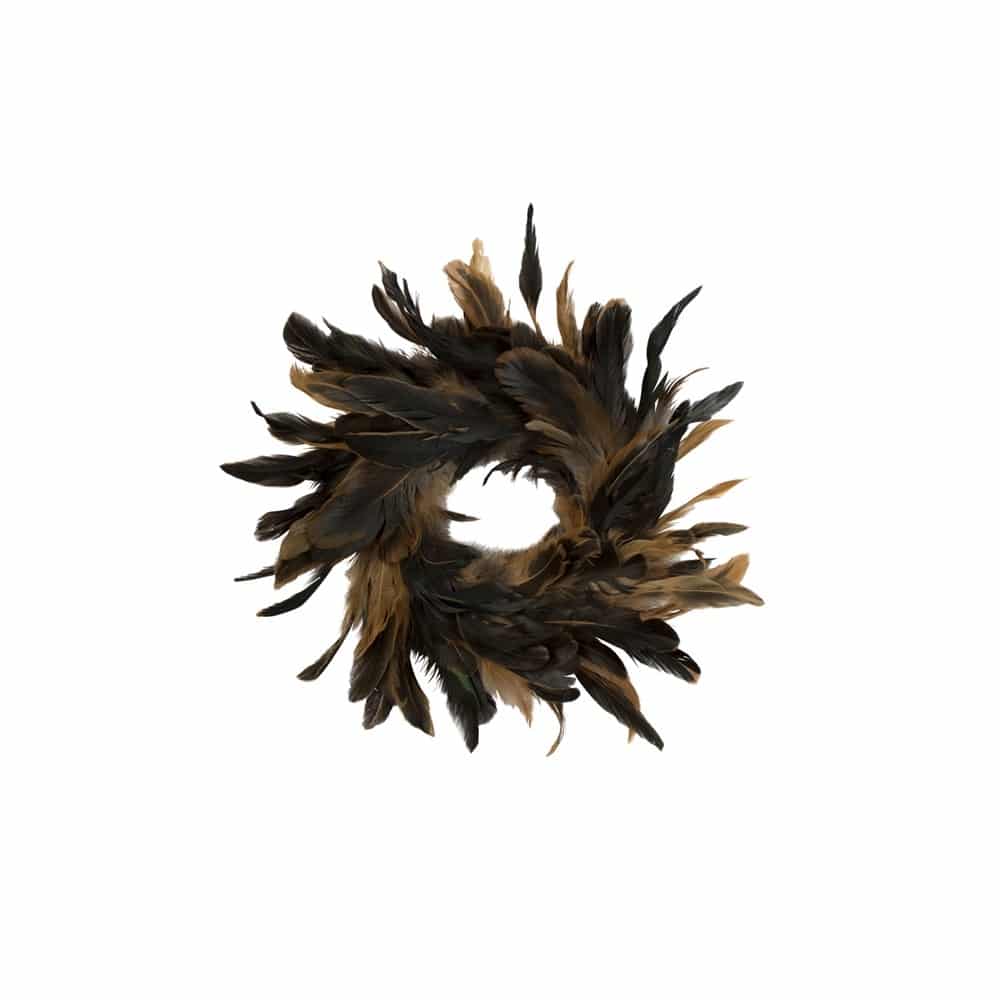 Decoratieve Verenkrans Haan Zwart-Bruin (15 cm)