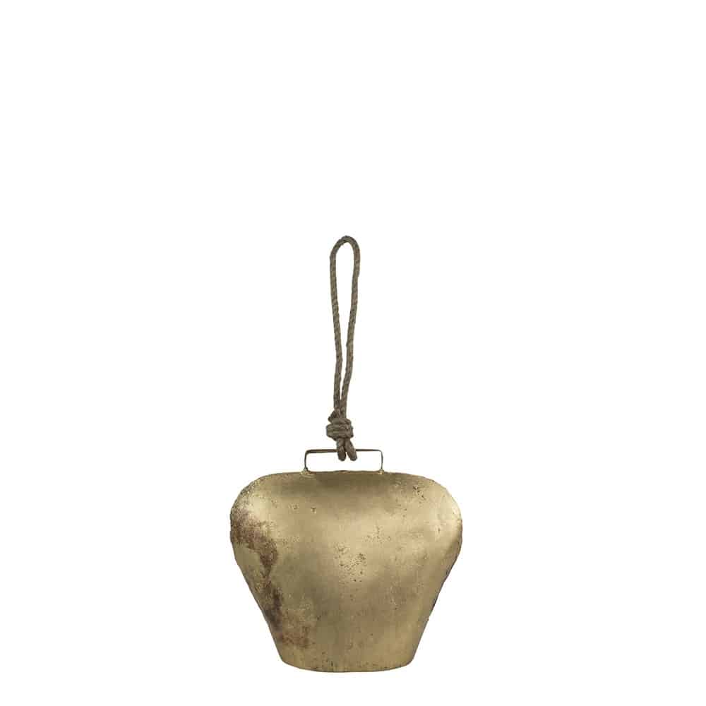 Wanddecoratie Goudkleurige Koe Bel aan Touw (12 cm)