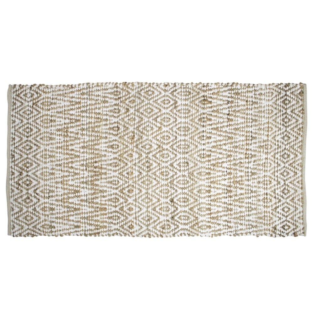 Jute-Viscose Vloerkleed Wit (140 x 70 cm)