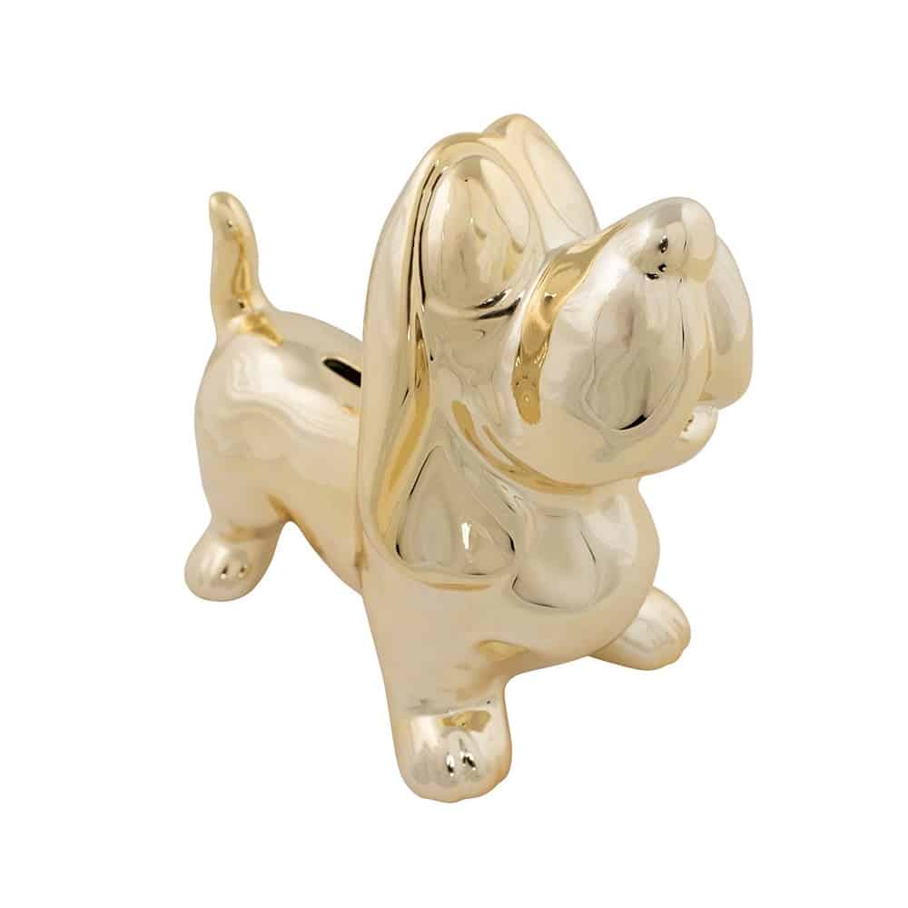 Goudkleurige Spaarpot Teckel (20,5 cm)