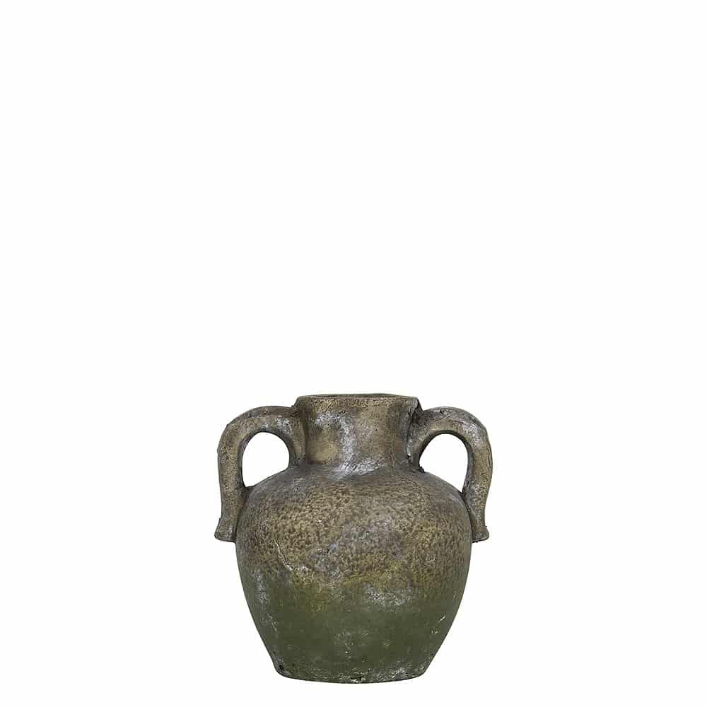 Kruik Verweerd Cement 2 Oren Mosgroen (16 cm)
