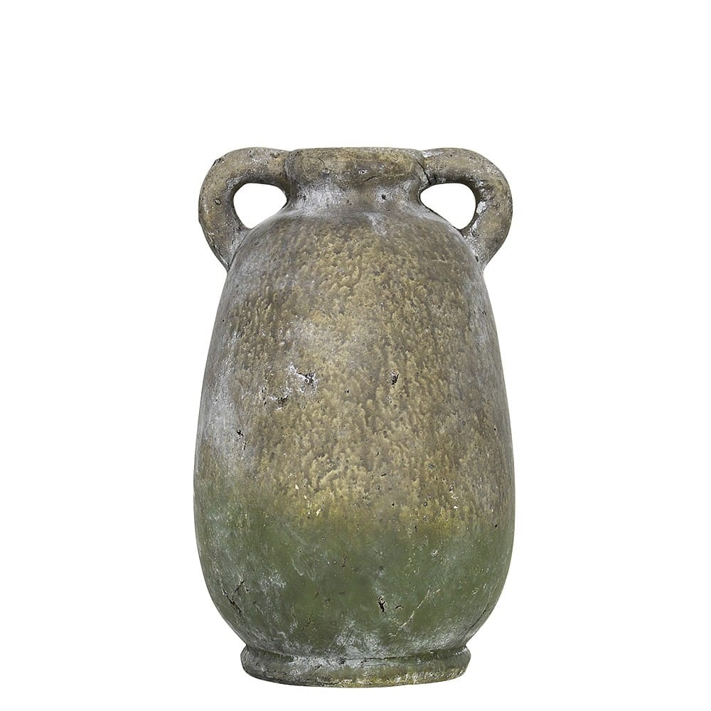 Kruik Verweerd Cement 2 Oren Mosgroen (29 cm)