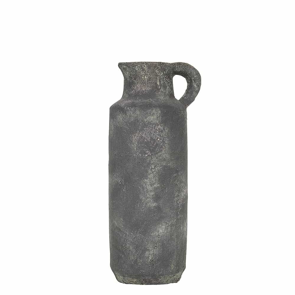 Rechte Kruik Verweerd Cement Grijs met Oor (29 cm)