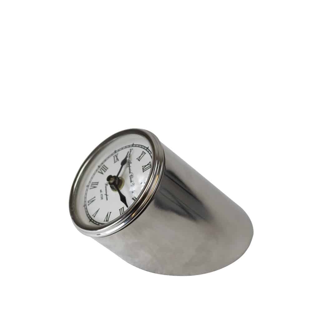 Zilverkleurige Ronde Tafelklok (13 cm)