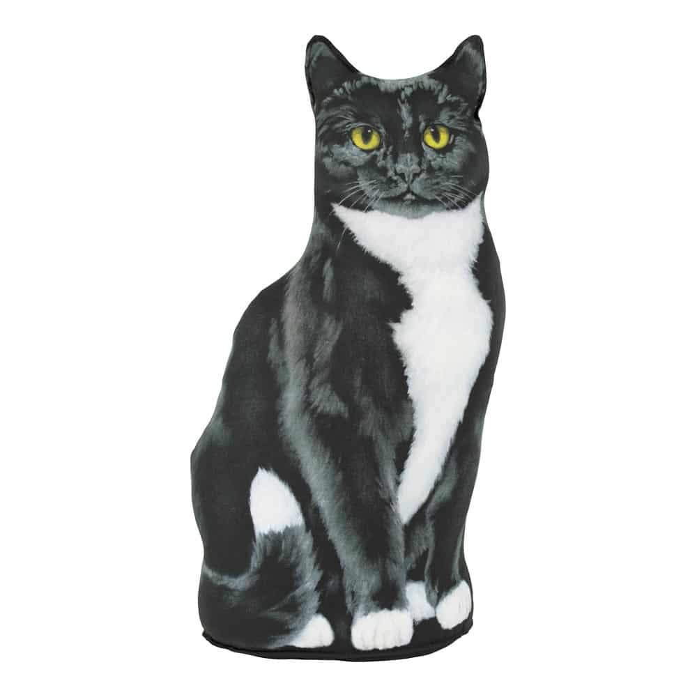 Deurstopper Zittende Zwart-Witte Kat (37 cm)