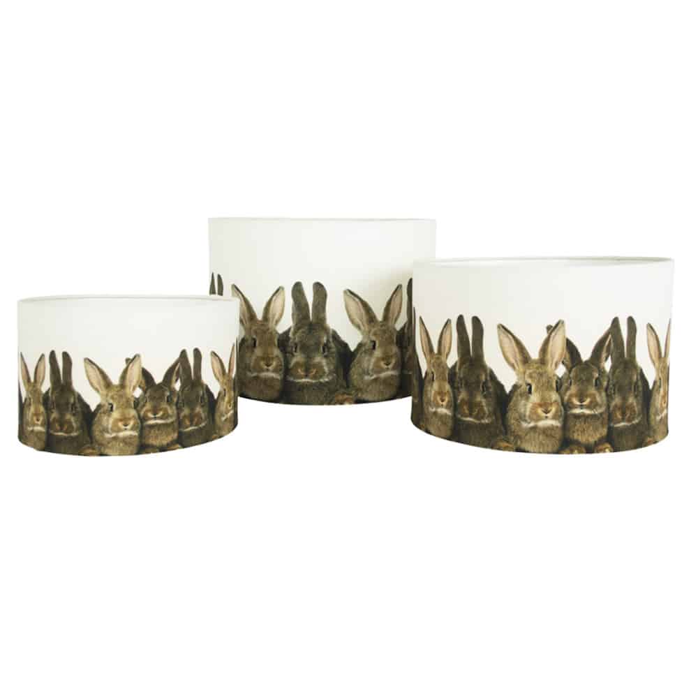 Lampenkap Bruine Konijnen (Set van 3)