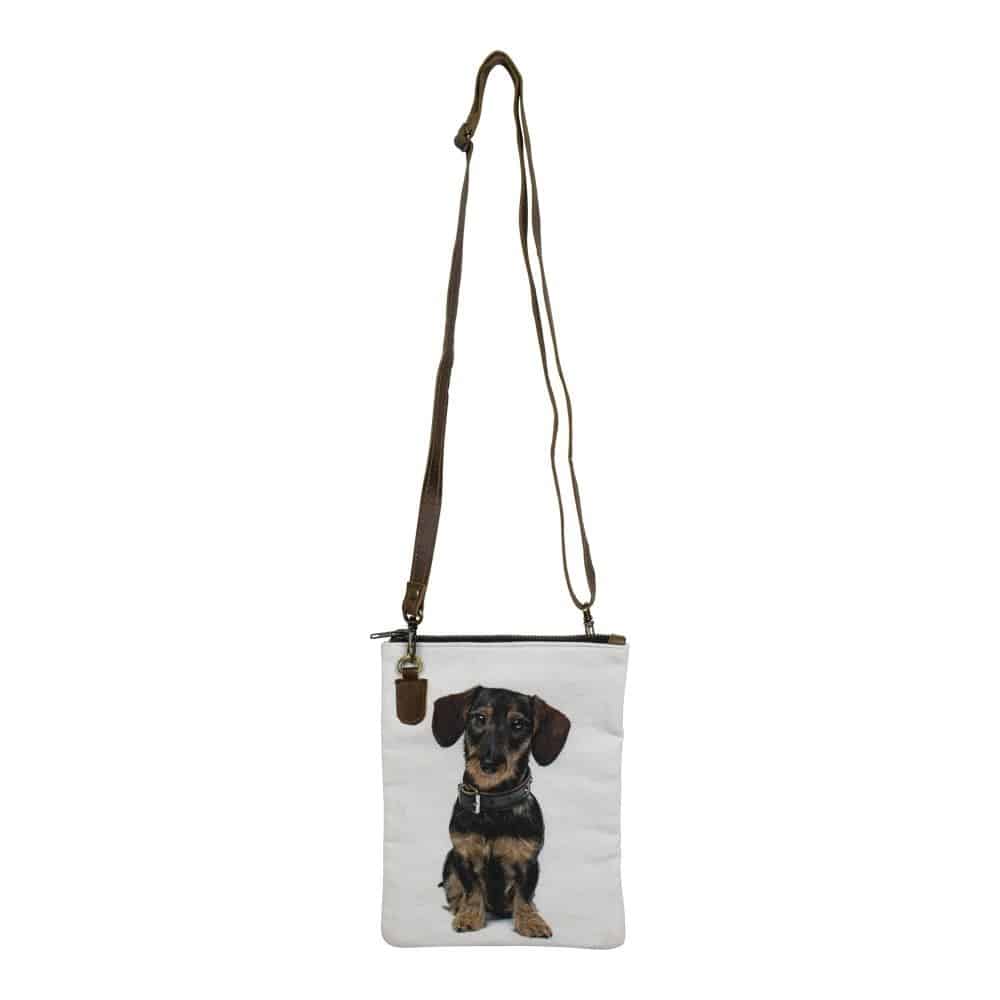 Canvas Crossbody Tas Teckel (23 x 18 cm)