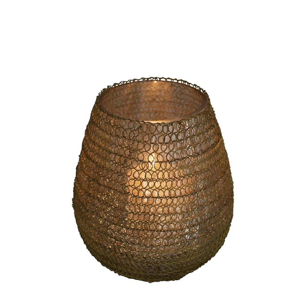 Goudkleurige Waxinelichthouder Filigrain Bol - Model 3 (12,5 cm)