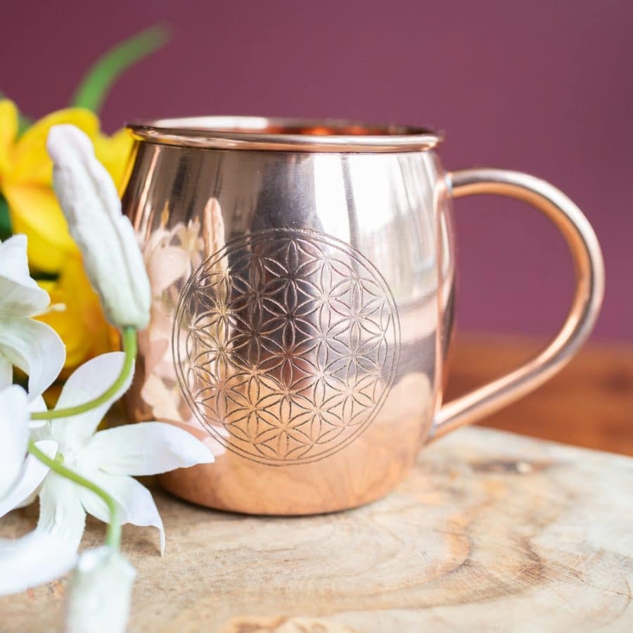 mandala flower of life koperen beker 