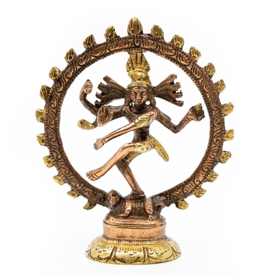 shiva nataraja messing 10 cm vooraanzicht