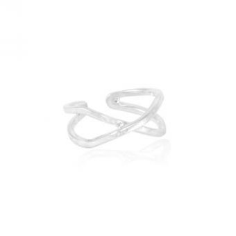 Verstelbare Zilveren Ring "X" Maat 18 (Sterling Zilver 925)