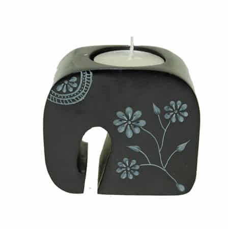 Zeepstenen Waxinelichthouder Olifant Bloemen
