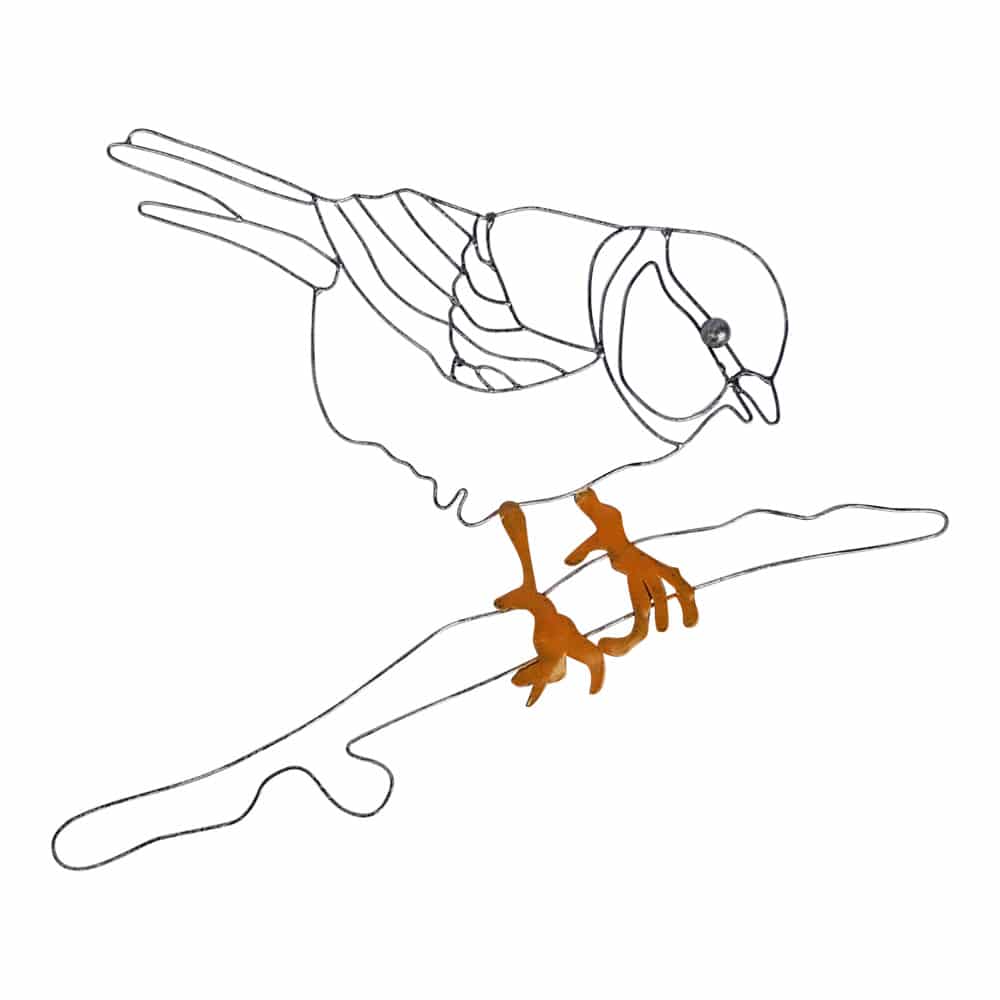 Metalen Wanddecoratie Vogel op Tak