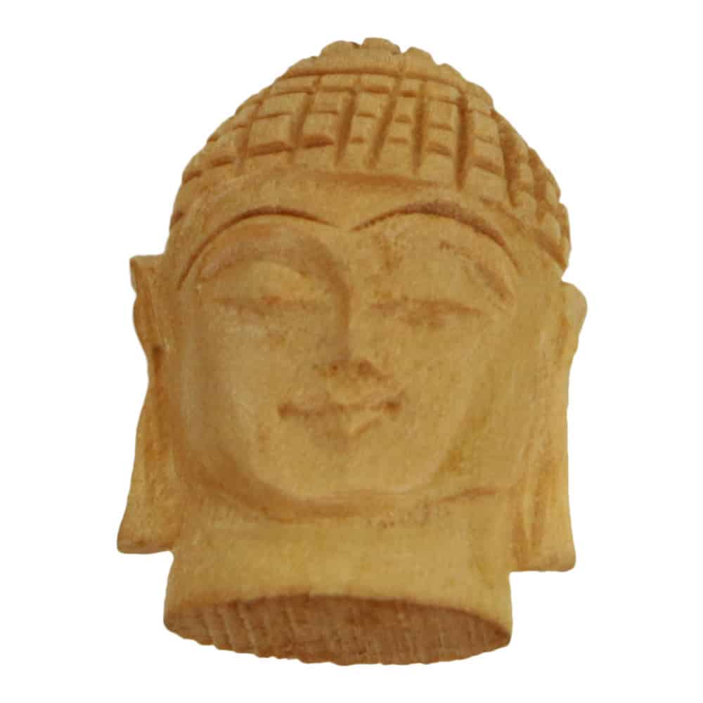Beeldje Houten Hoofd Boeddha Gautam