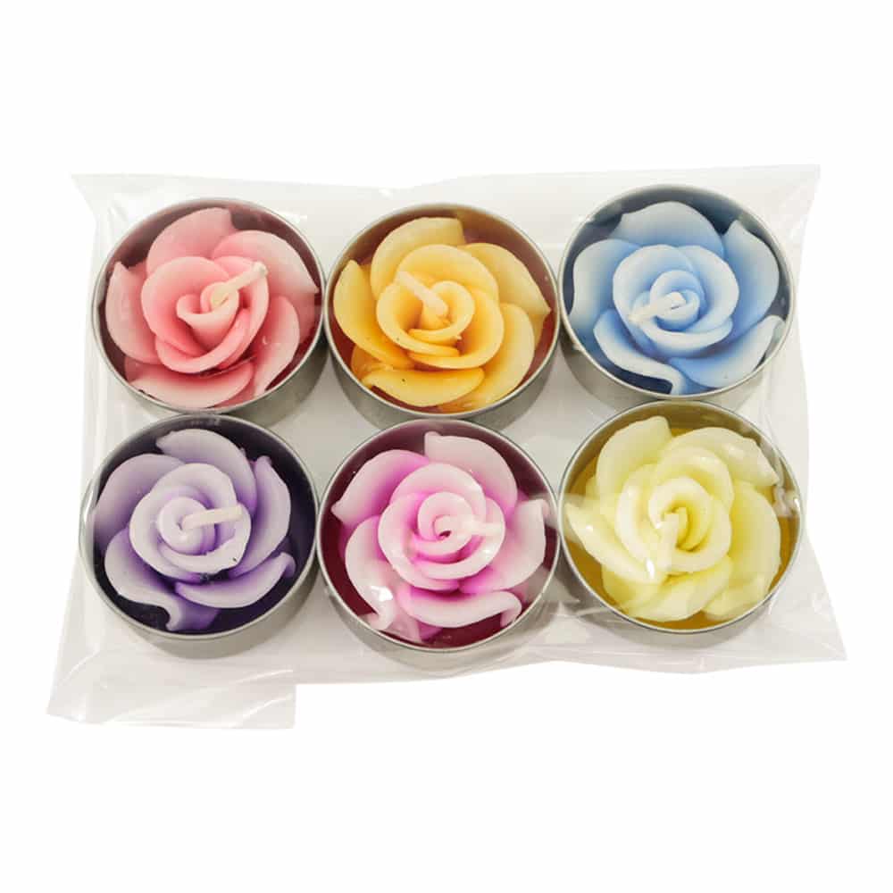 Waxinelichten Rozen (Set van 6)