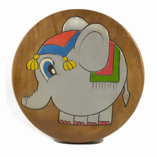 Kinderkrukje met Olifant (Acaciahout)