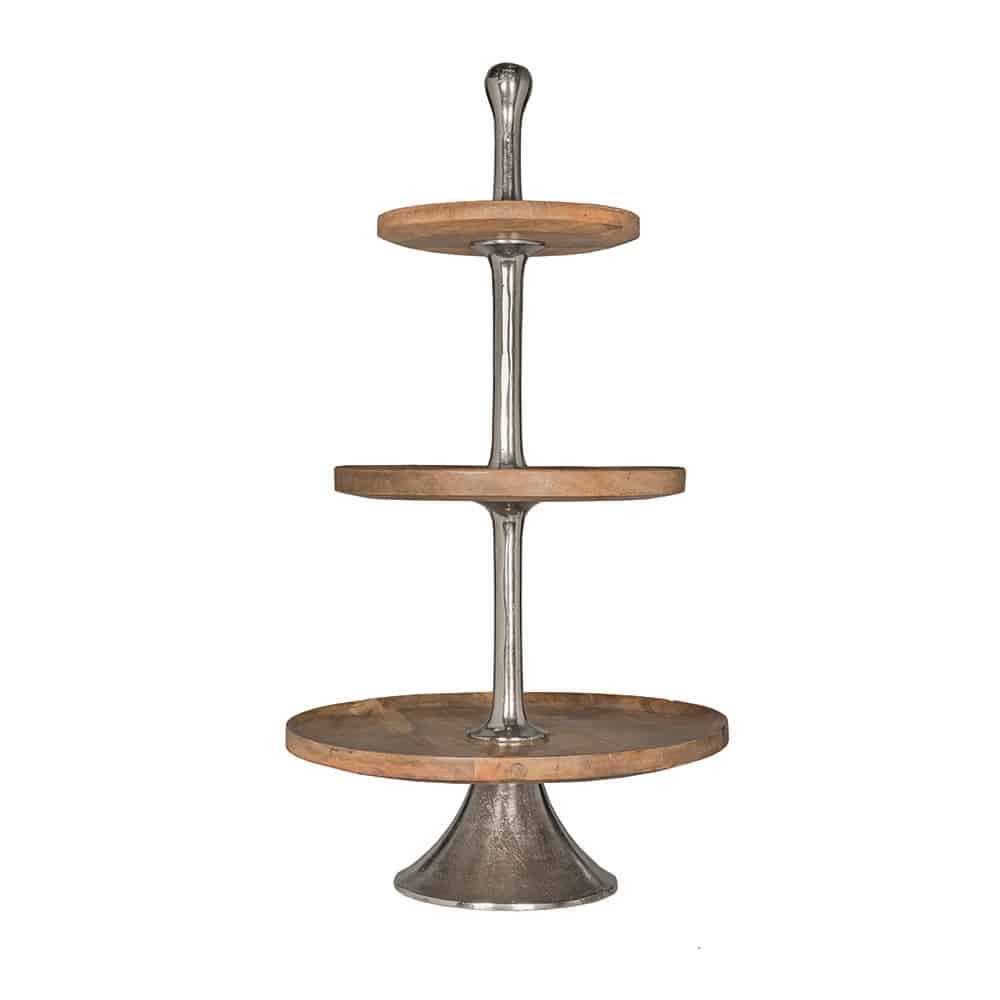 Etagère van Mangohout - 3 lagen (100 cm)
