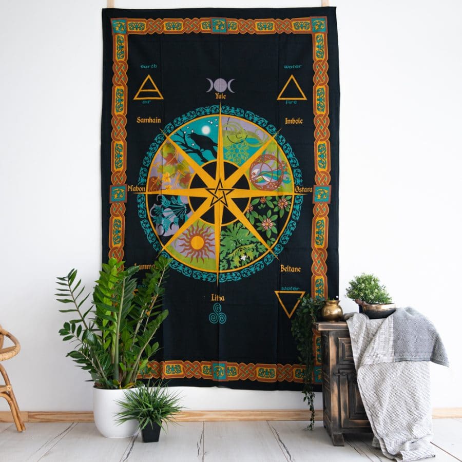 pentagram wandkleed met altaar