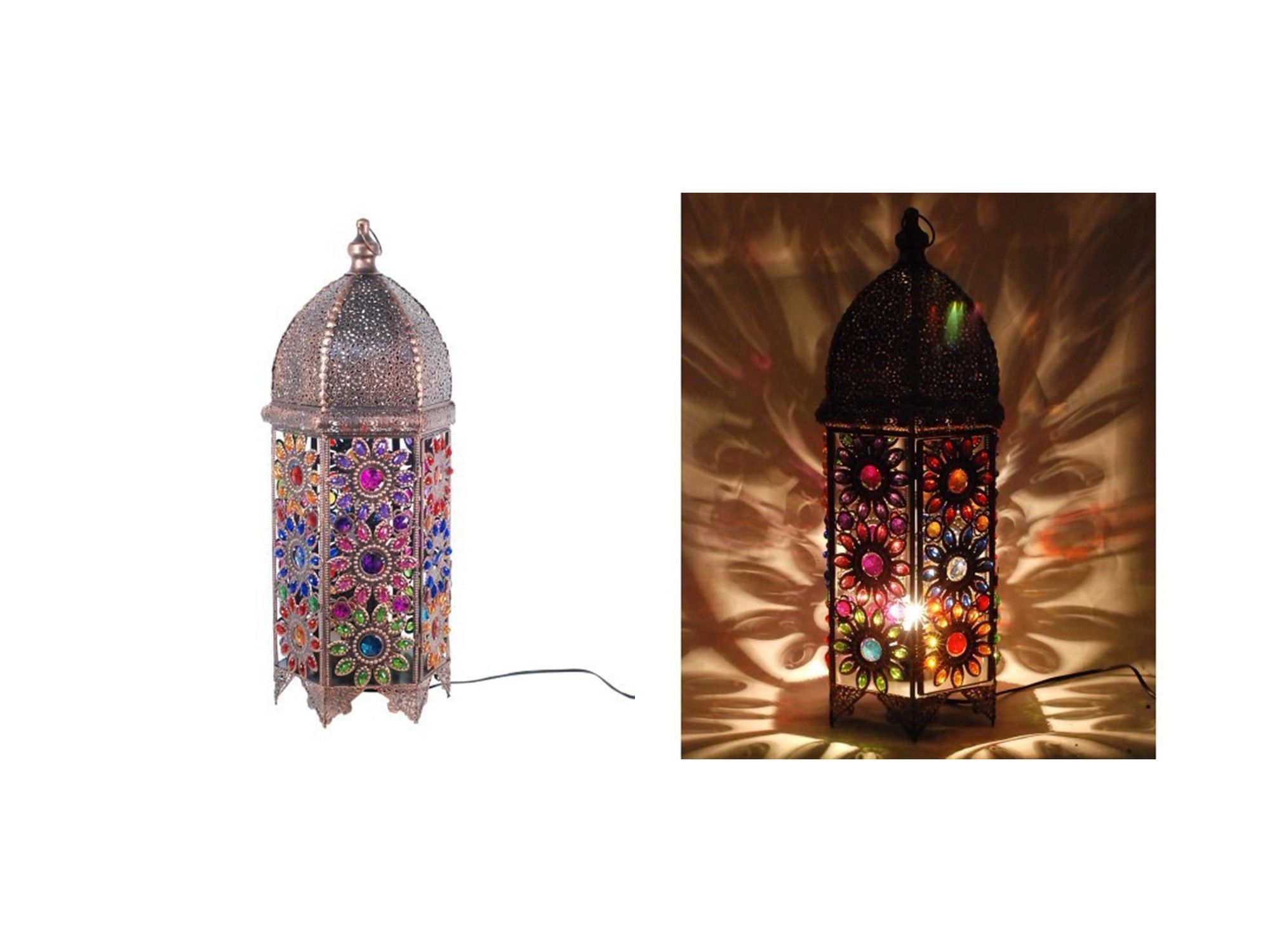 Koepelvormige Sta-lamp met Gekleurde Bloemen