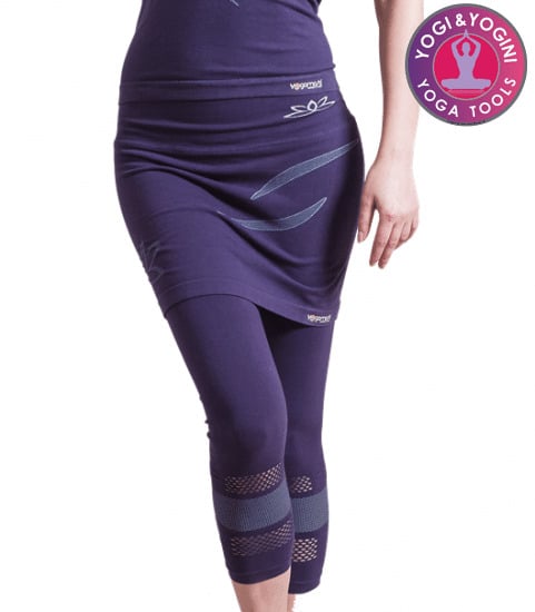 Yogabroek Lotus Capri Rok Naadloos Paars S-M