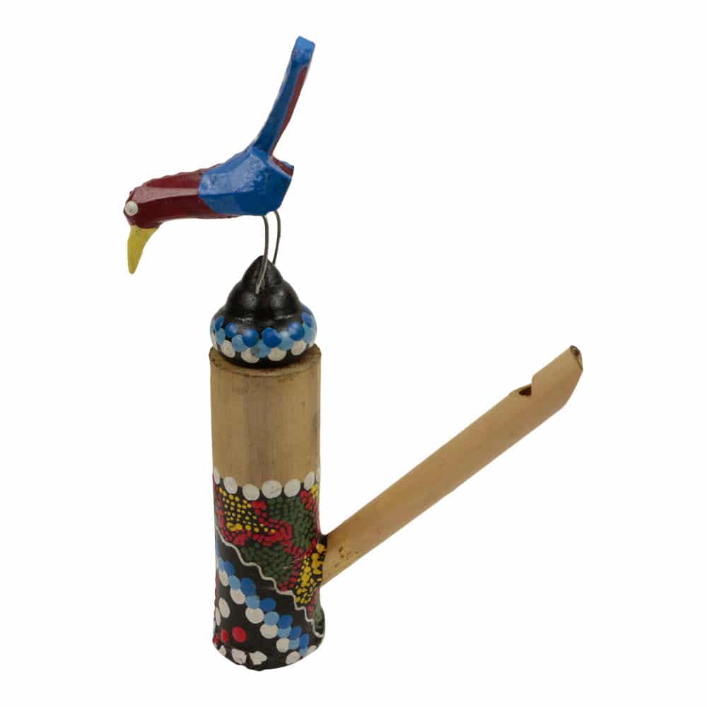 Fluit met Vogel Geel-Bruin