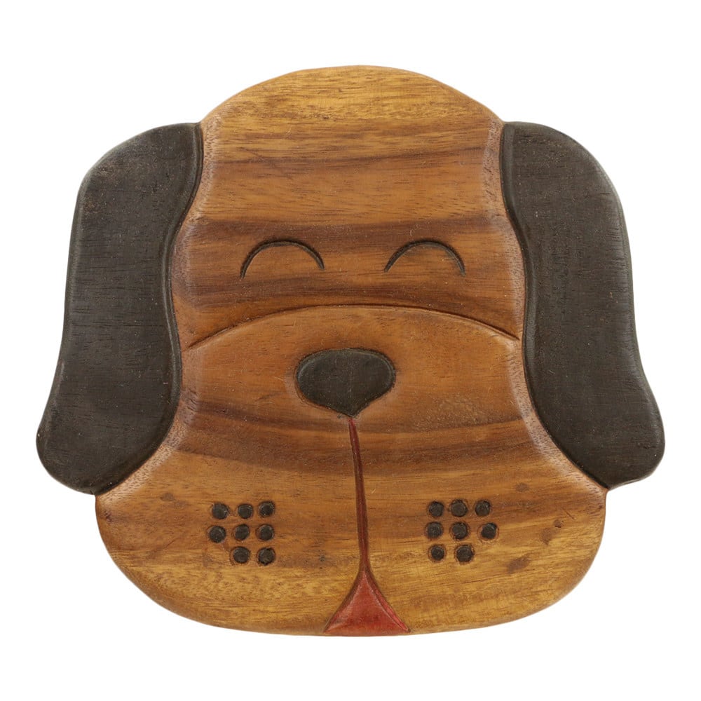 Kinderkrukje Hond Naturel (Acaciahout)