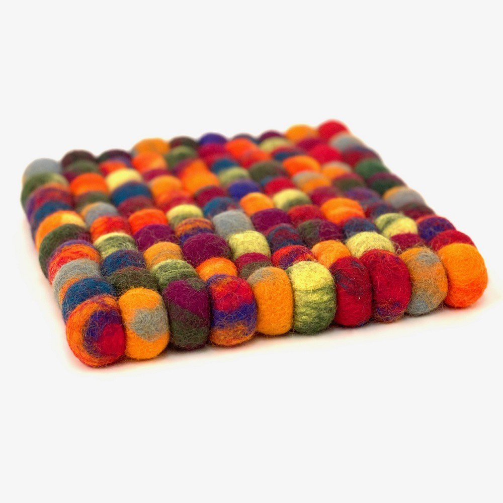 Vierkanten Vilten Onderzetter Tie Dye Herfst (18 cm)