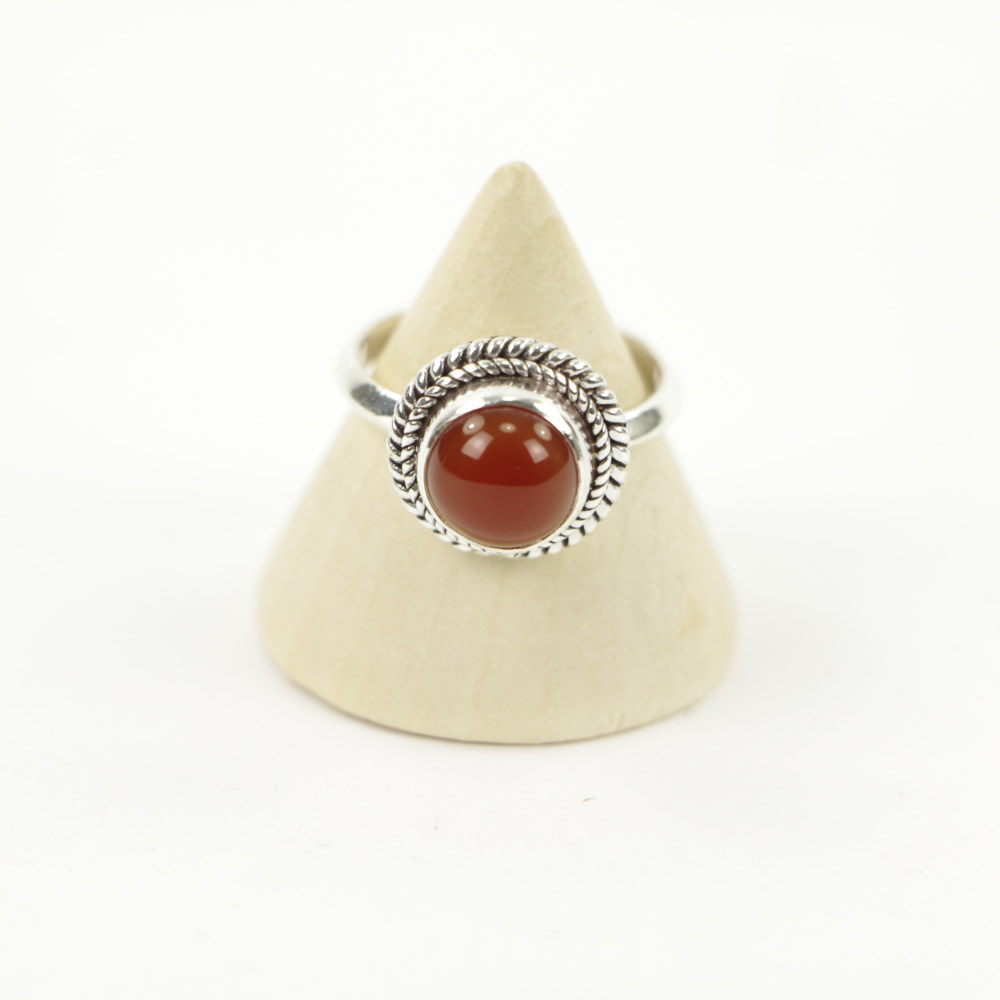 Zilveren Ring met Carneool Maat 17,5 (Sterling Zilver 925)