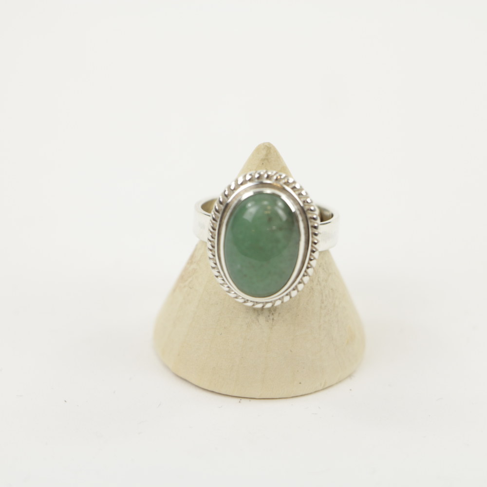Zilveren Ring met Aventurijn Maat 16,5 Model 2 (Sterling Zilver 925)