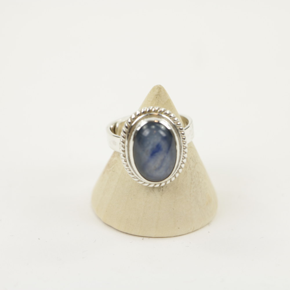 Zilveren Ring met Kyaniet Maat 16,5 - Model 2 - Verstelbaar (Sterling Zilver 925)