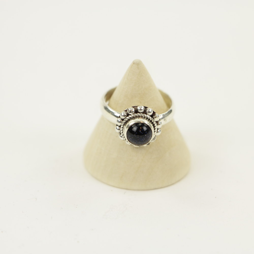 Zilveren Ring met Zwarte Onyx Maat 15,5 - Model 1 (Sterling Zilver 925)