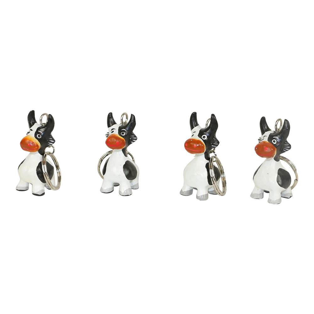 Houten Sleutelhangers Koeien (Set van 4)