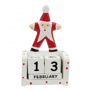 Houten Kalender Kerstman (12 x 8 cm)