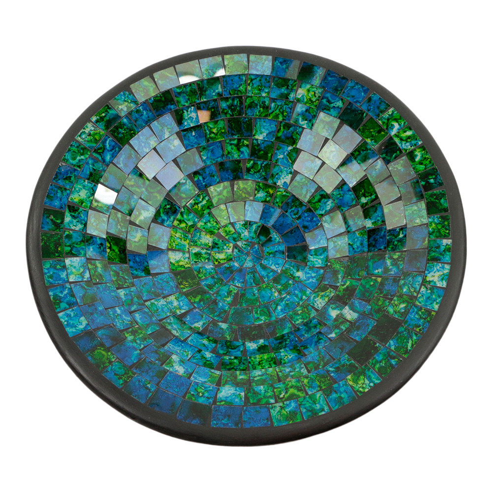 Kom Mozaïek Groen-Blauw (28 cm)