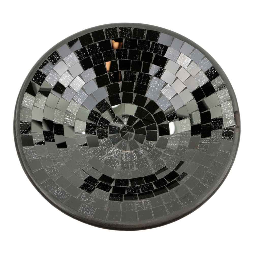 Kom Mozaïek Zwart Glimmend (28 cm)
