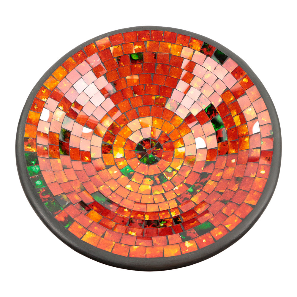 Kom Mozaïek Groen-Oranje (37 cm)