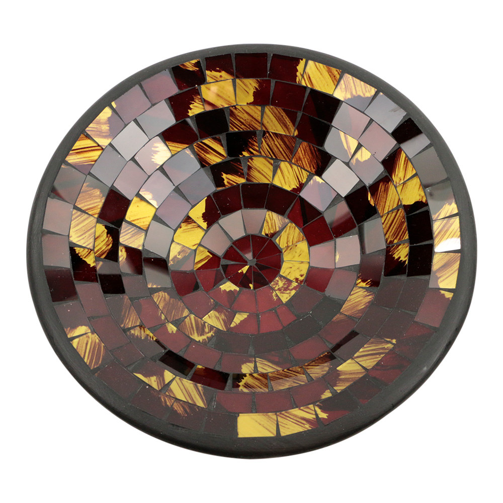 Kom Mozaïek Bruin-Goudkleurig (28 cm)