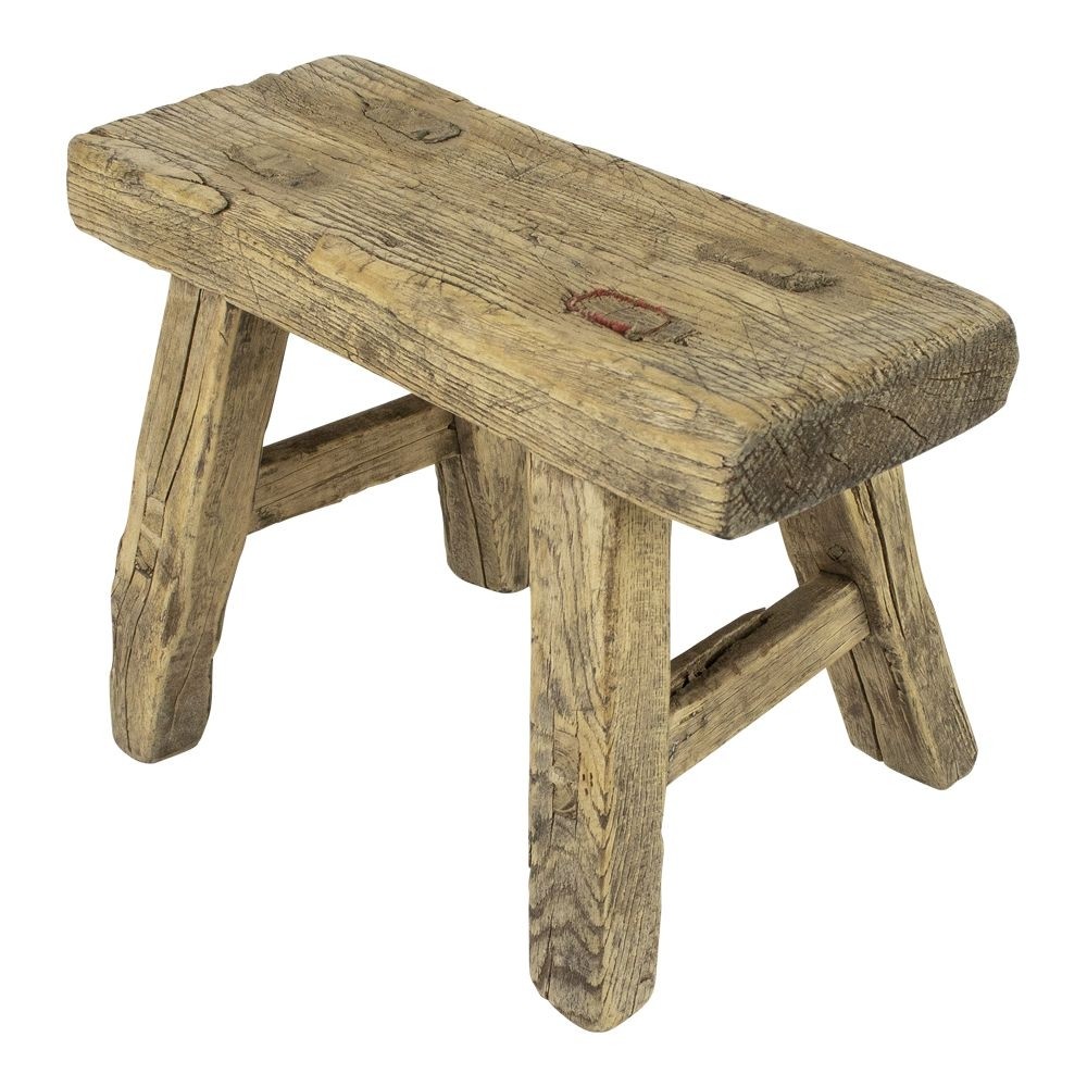 Rechthoekig Voetenbanke Vintage Elmwood (25 x 12 cm)