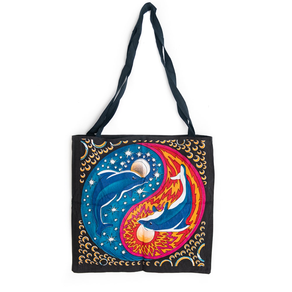 Tote Bag Katoen - Yin Yang Dolfijnen (45 cm)