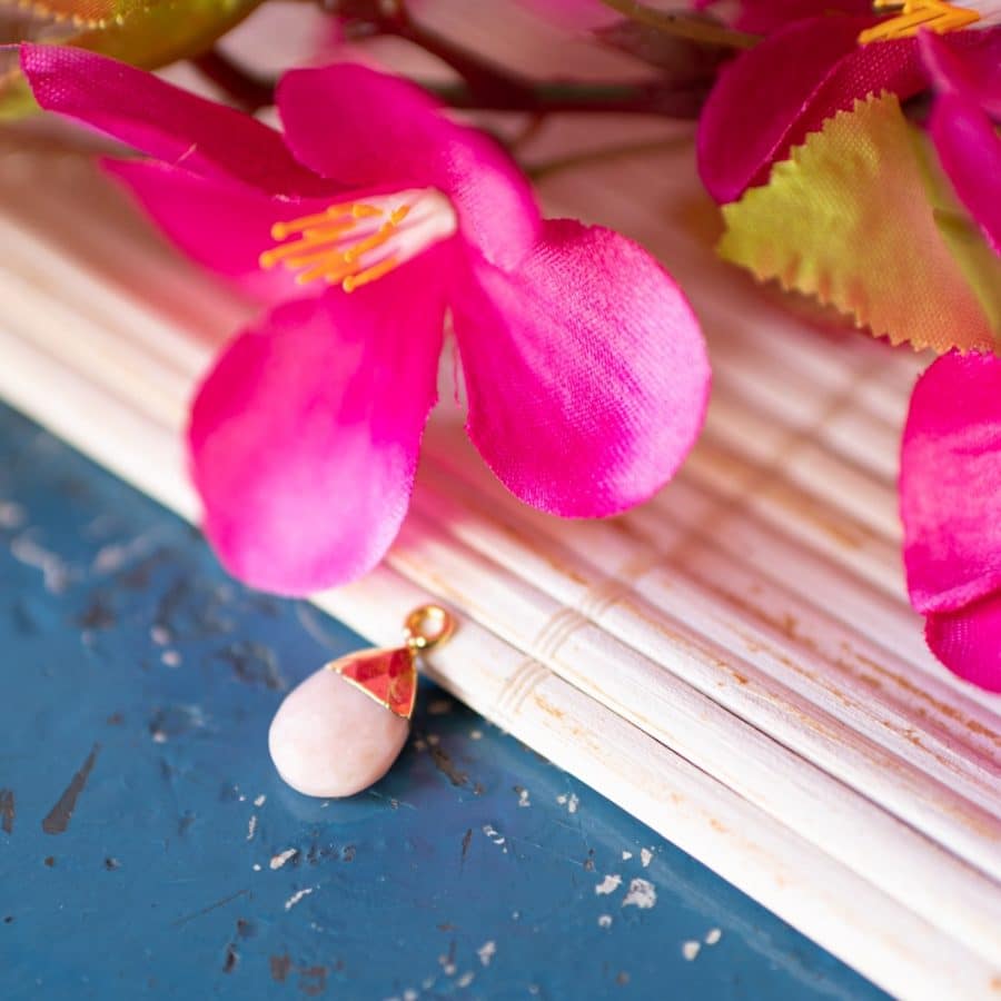 edelsteenhanger roze opaal peertje