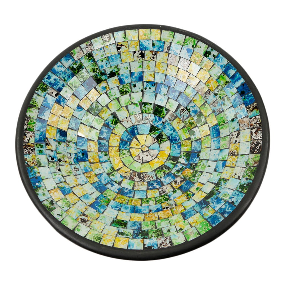Kom Mozaïek Groen/Blauw/Geel (38 cm)