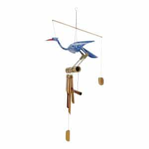 Bamboe Windgong Vogel Blauw (105 x 40 x 19 cm)