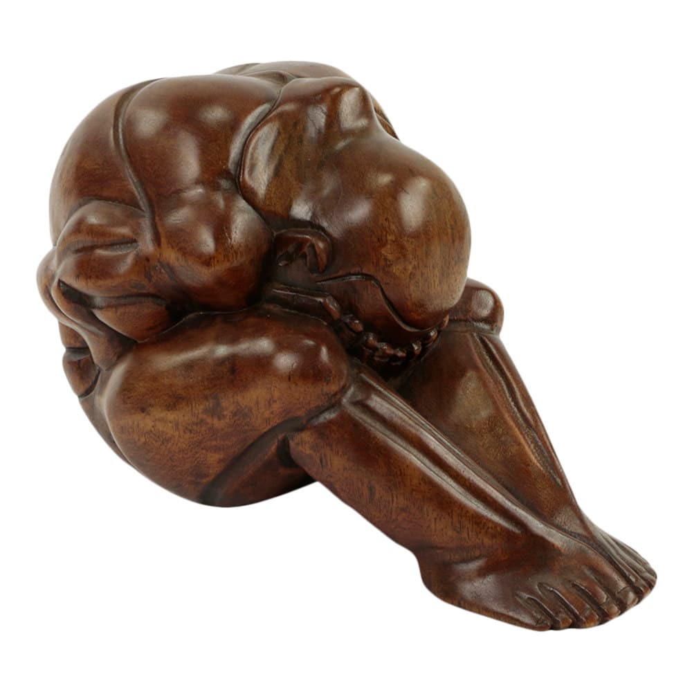 Houten Beeld Biddende Yogi (30 x 20 x 19 cm)
