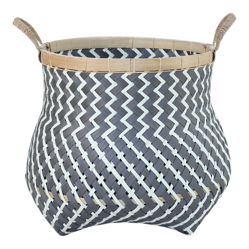 Mand van Rotan en Gerecycled Plastic Zigzag (48 cm)