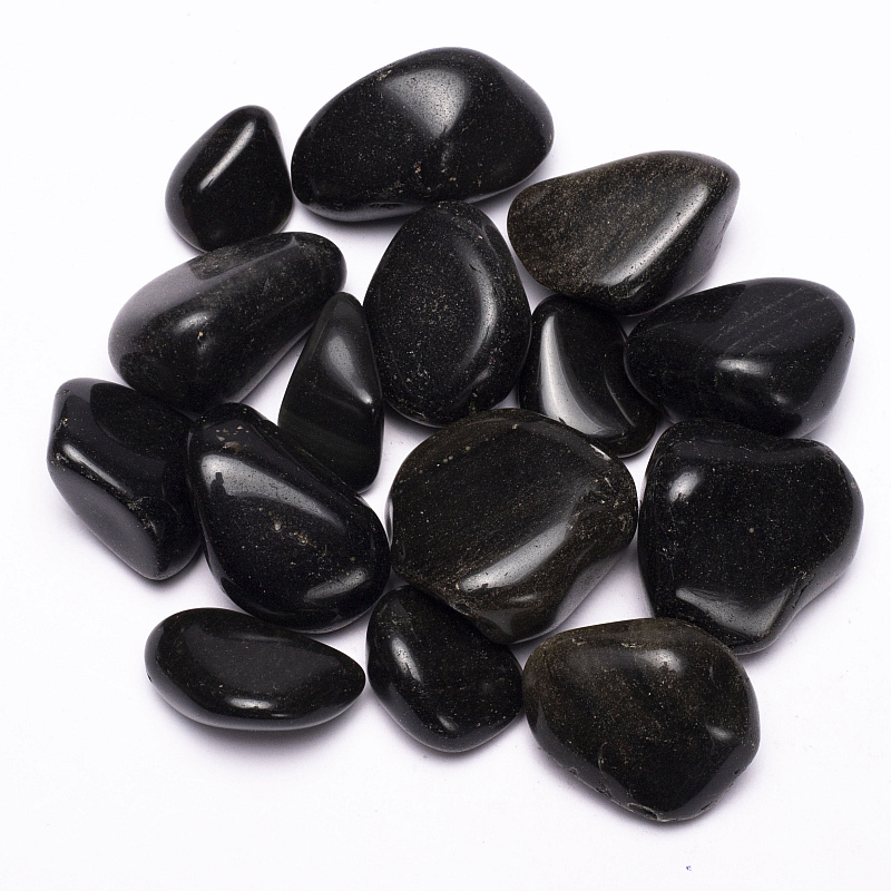 Goudglans Obsidiaan Trommelstenen AA Kwaliteit (± 250 gram - ± 4.5-6 cm)