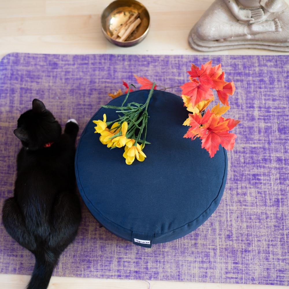 yoga meditatiekussen blauw