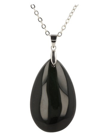 Druppelvormige Edelsteen Hanger Obsidiaan Regenboog (4,5 cm)