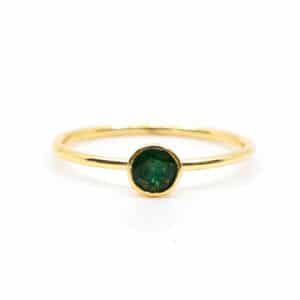 Geboortesteen Ring Smaragd Mei - 925 Zilver (Maat 17)
