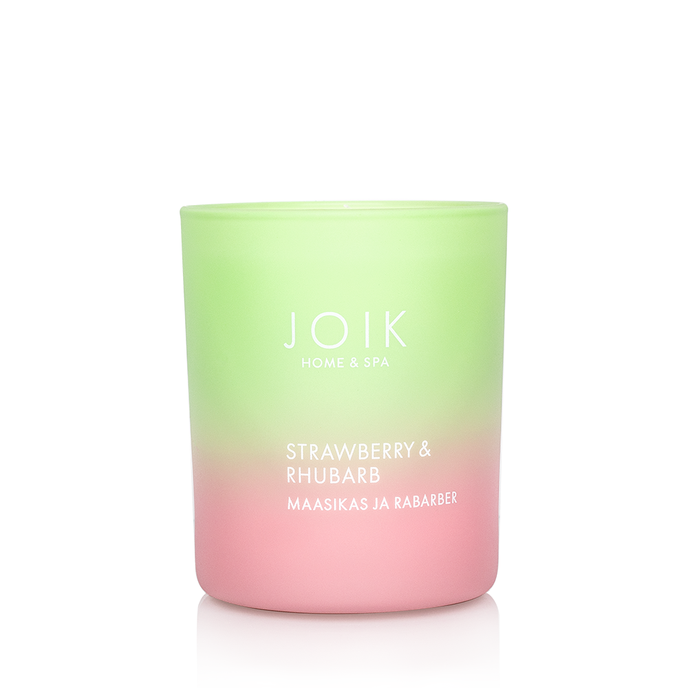 JOIK Geurkaars in Glas Aardbei en Rabarber - Koolzaadwas Vegan (150 gram)