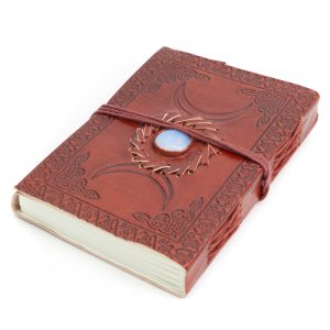 Spiritueel Notitieboekje Leer met Opaliet (17,5 x 13 cm) - Handgemaakt